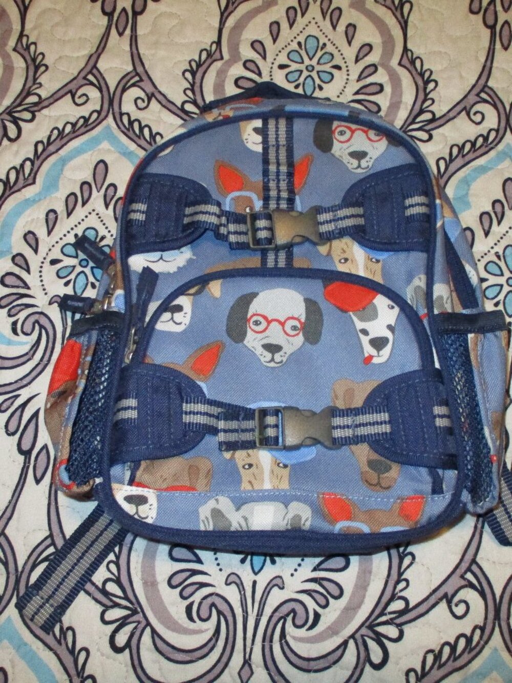 HTF Pottery Barn Mackenzie mini DOGS Backpack Toddler Pre-School Size  No Mono